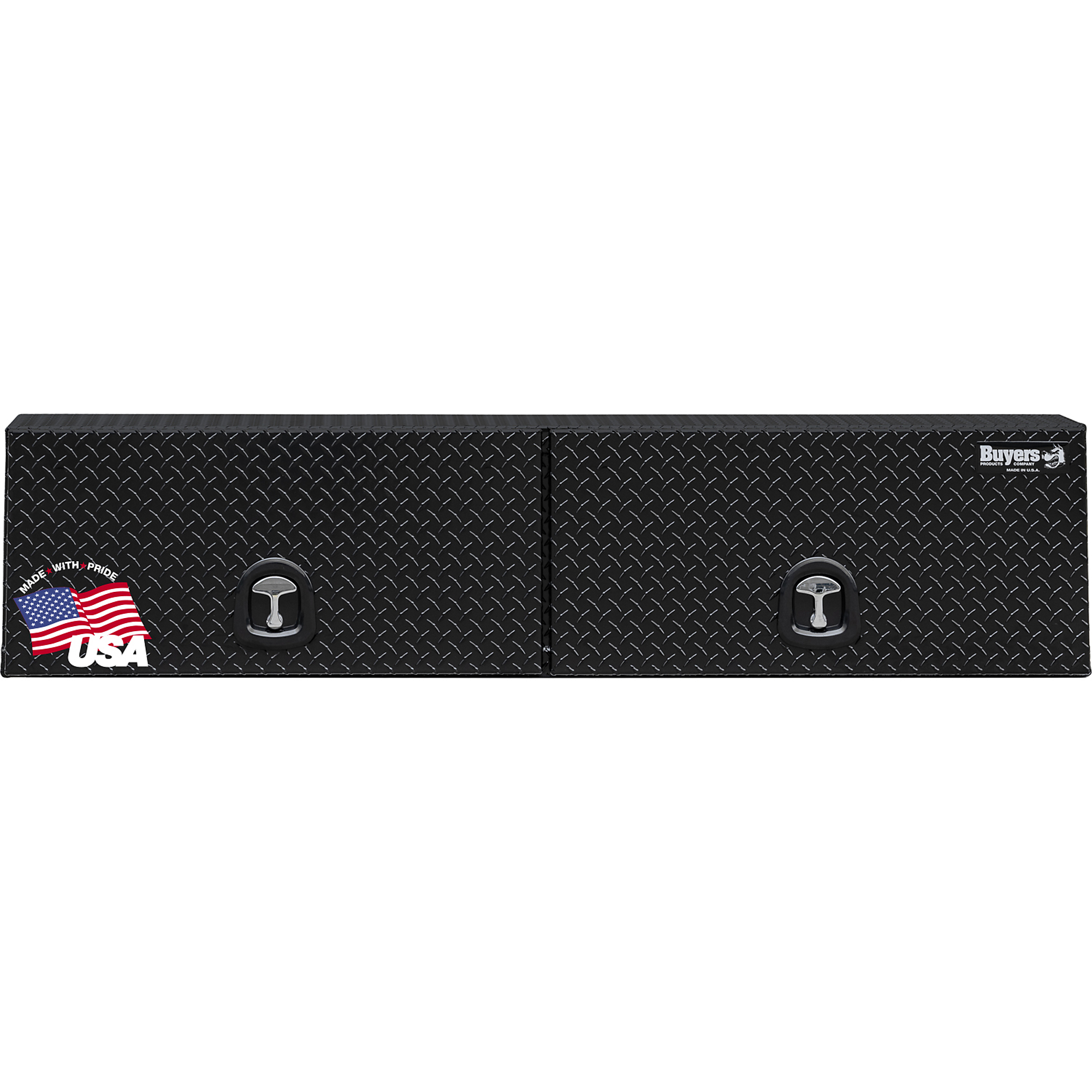 Buyers Products, 16x13x88 Gloss Black Aluminum Topsider, Width 16 in, Material Aluminum, Color Finish Diamond Plate Glossy Black, Model# 1721356